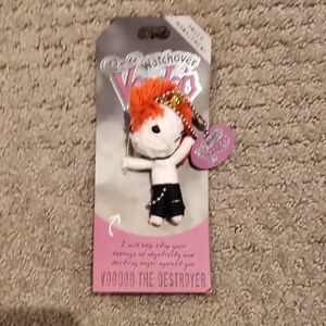 Voodoo Doll Keychain with Orange Hair